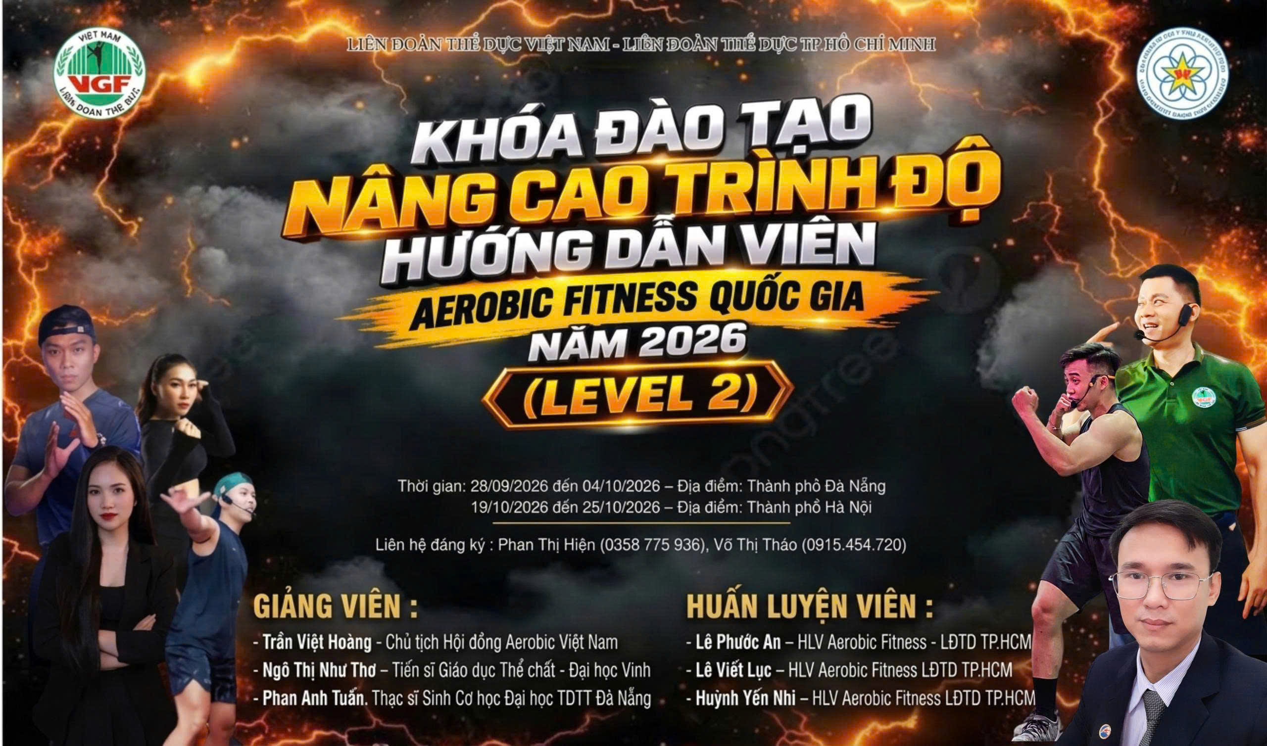 Chương trình đào tạo hướng dẫn viên Aerobic Fitness (The dục Thẩm mỹ) Quốc gia – Cấp độ 2 năm 2026 tại Thành phố Đà Nẵng